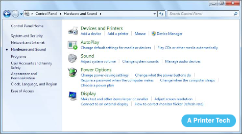 Add a printer in devices and printers