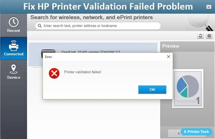 What Does Printer Validation Failed Mean