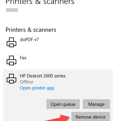 Removing the Printer
