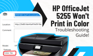 hp officejet 5255 won't print in color