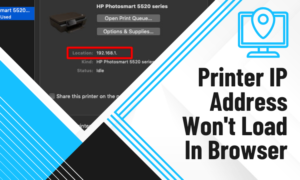 printer ip address won't load in browser